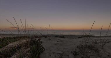 Time-lapse showing day-to-night transition at Poggio-Mezzana beach, Corsica, with stunning coastal views video