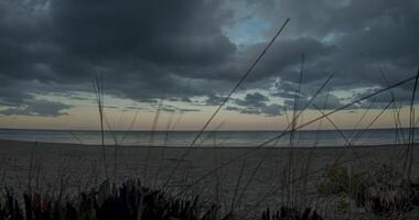 Time-lapse showing day-to-night transition at Poggio-Mezzana beach, Corsica, with stunning coastal views video