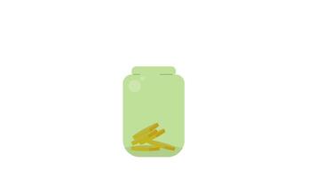 a coin in a glass jar, Money saving concept. 4k animation with alpha channel. video