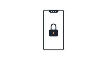 Animation smartphone with security. concept service protection for financial data privacy and more, 4k with alpha channel video