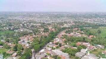 Aerial view of a city with lots of trees and houses video
