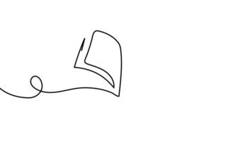 One Line Art of an Open Book - Illustration for Learning and Knowledge video