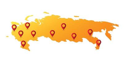 Russia map pin location illustration vector