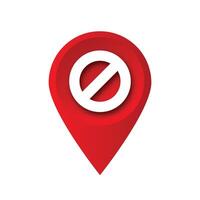 block map pin forbiden map pointer vector