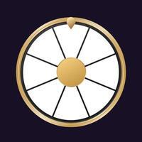 fortune wheel gold template with white empty segments vector