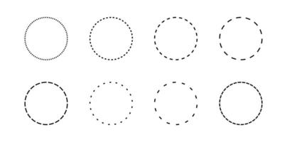 dotted line circle frame vector
