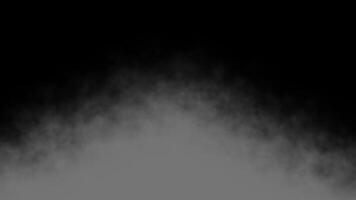 Abstract white smoke, fog, steam clouds on a black background. Animation of Smoke Overlay video