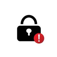 Black password with with red exclamation mark vector