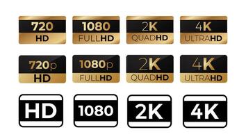 Sticker format resolution. Low and high quality image vector