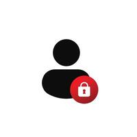 Web user with lock icon. Symbol of security of online communication vector