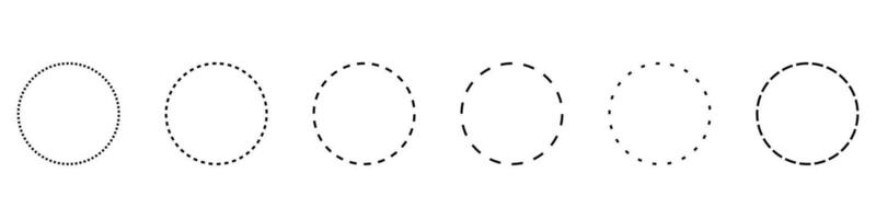 dotted line circle frame vector