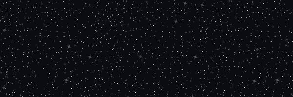 Dark starry sky background. Black galactic space with constellations vector
