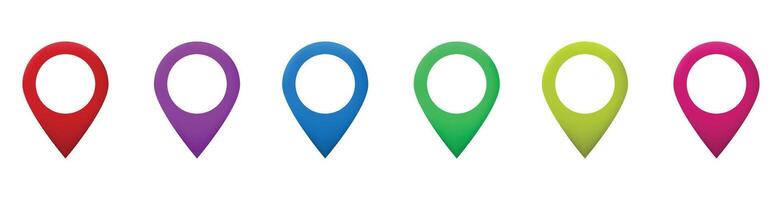 colored map pin location pointer vector