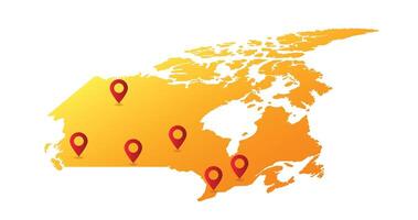 Canada map pin location illustration vector
