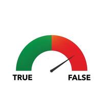 True false meter gauge element. Sustomer satisfaction meter vector