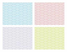 Seamless Japanese wave pattern for background set. Chinese wave texture in shabby pastel color. vector