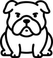 A black and white drawing of a bulldog vector