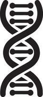 A black and white image of a DNA molecule vector