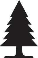 A black silhouette of a pine tree vector