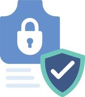 A shield with a padlock and check mark vector