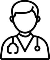 A doctor icon with a stethoscope vector
