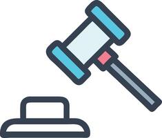 Judge hammer icon vector