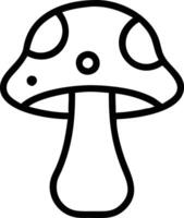A black and white mushroom outline on a white background vector