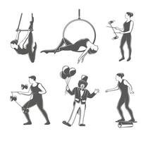 Set of elements of the circus isolated on white background vector