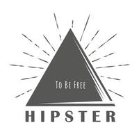 Hipster label isolated on white background vector