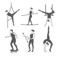Set of elements of the circus isolated on white background vector
