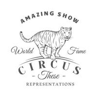 Circus label isolated on white background vector