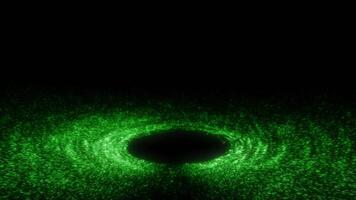 Green swirl particle loop effect video