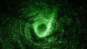 Green swirl particle loop effect video