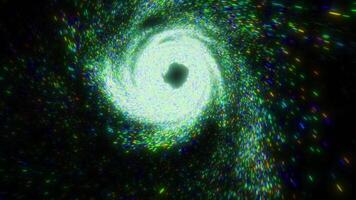 Green swirl particle loop effect video