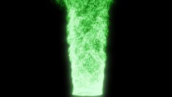 Green swirl particle loop effect video