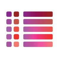Color element. Trend pallete of color. Full spectrum vivid color pallete. Warm and cold color sets. Wall art concept with square color samples in a grid arrangement. Geometric squares of warm and cool vector