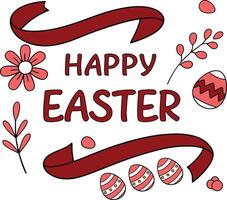 Creative Happy Easter Ribbon Design vector
