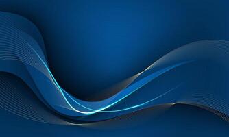 Abstract blue gold light luxury wave curve with blank space for text place design modern creative background vector