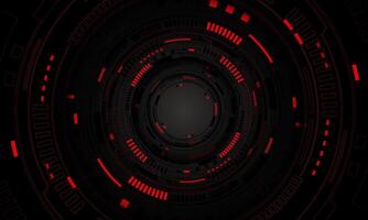 Red light grey cyber line circle system technology futuristic design modern creative on black background vector