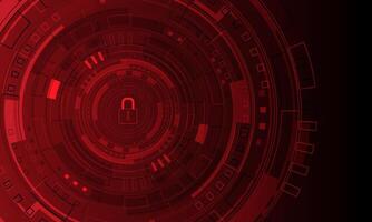 Technology red cyber security protect data computer design futuristic background vector