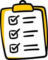 Clipboard with checklists on it vector