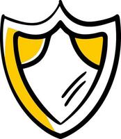 A shield with a yellow and black border vector