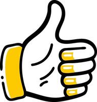A cartoon hand with a thumb up vector