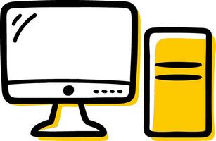 Computer and monitor clip art vector