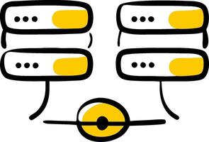 A cartoon image of a yellow and black computer vector