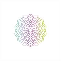 Round gradient mandala on white isolated background. vector