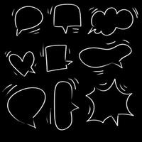 simple speach bubbles in black blackboard chalk style vector