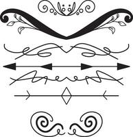 decorative isolated design elements underline arrows and signs vector
