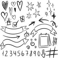 Decorative elements for notebook or diary design vector