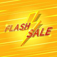 Flash Sale Shopping Poster or banner with Flash icon on red background. Flash Sales banner template design for social media and website. Special Offer Flash Sale campaign or promotion. vector